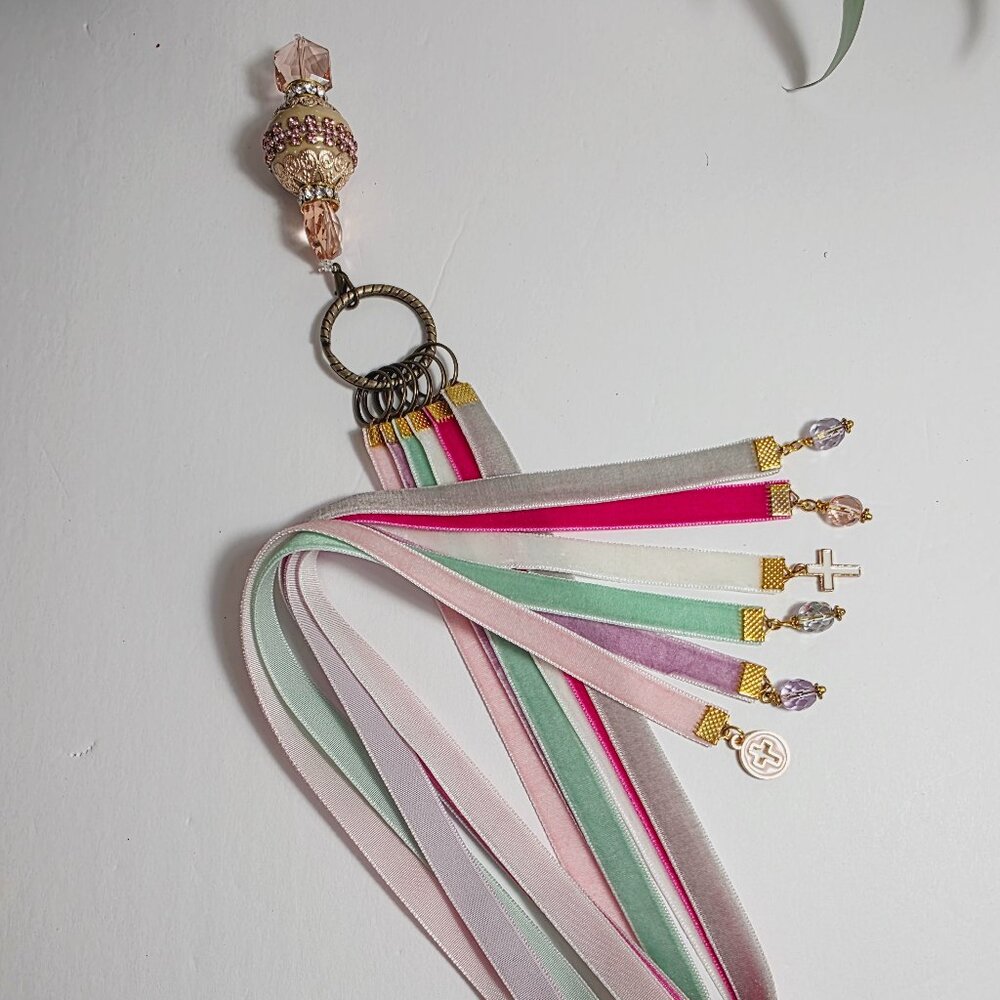 Handmade Velvet Ribbon Bible Bookmark by Joan Santoro